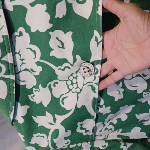 Green and cream merona trench coat - Picture 7 of 7